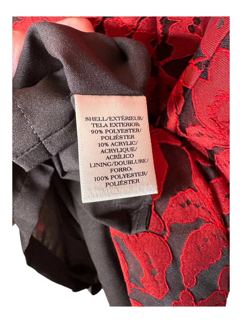 Ann Taylor Jacquard Cocktail Dress Size 8 Red Black Flounce Peplum Hem New - Picture 10 of 12